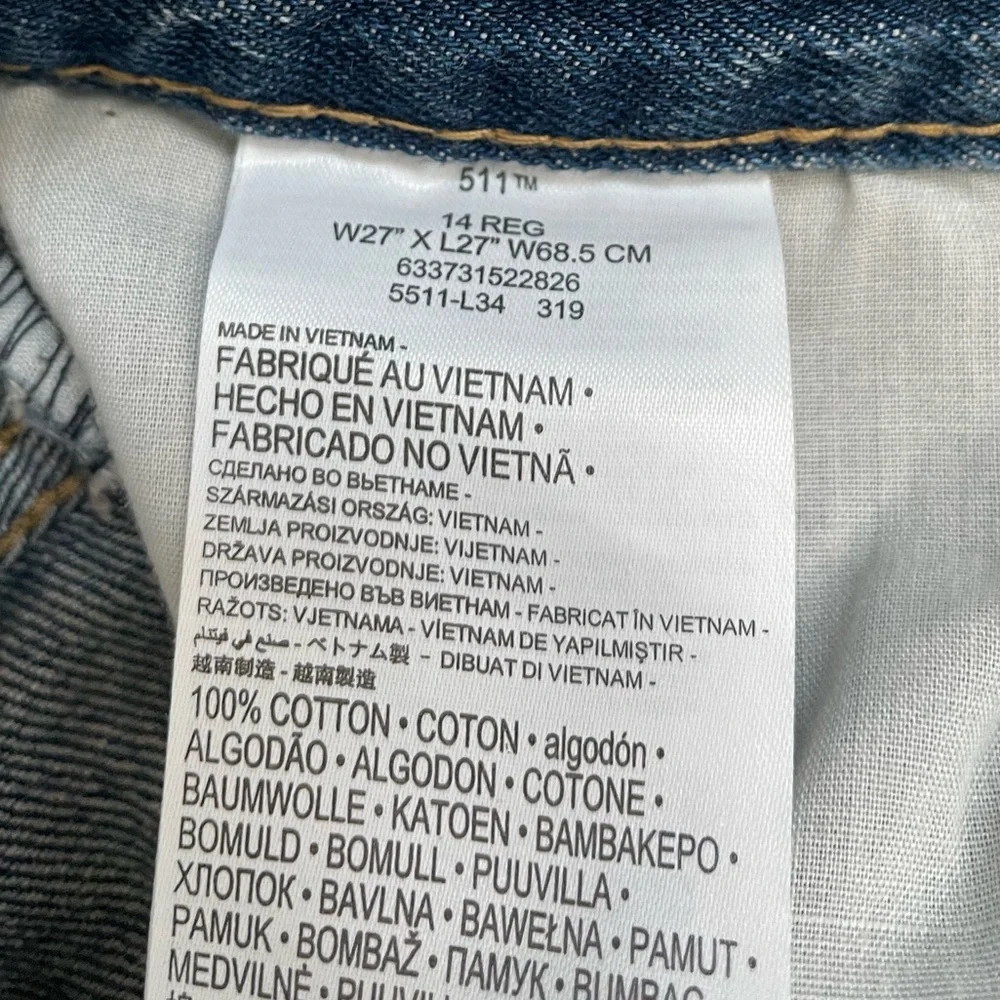 Levi’s 511 Slim 14 Regular 27x27 - Picture 6 of 6